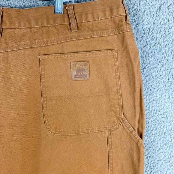 Bear River Carpenter Pants Mens 46 Brown Double Knee Workwear Outdoor Camp 44x30 - Picture 9 of 16
